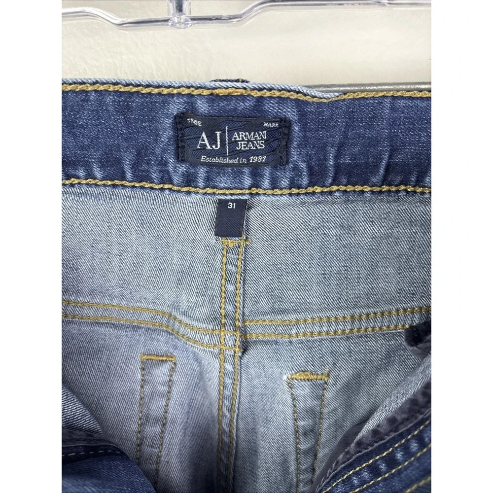 Authentic Armani Jeans Mens J31 Regular Blue Fit Denim Leg Jeans Size 31x30